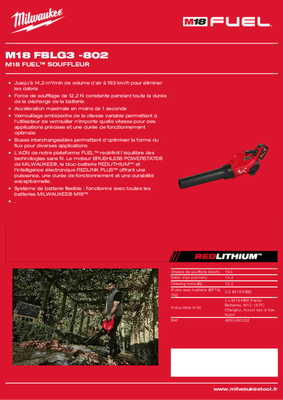 Nettoyage désherbage - Souffleur - Souffleur à batterie M18 FBLG3-802