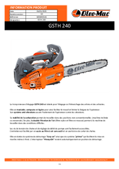 Bois - Tronçonneuses électriques - Élagueuse thermique GSTH 240