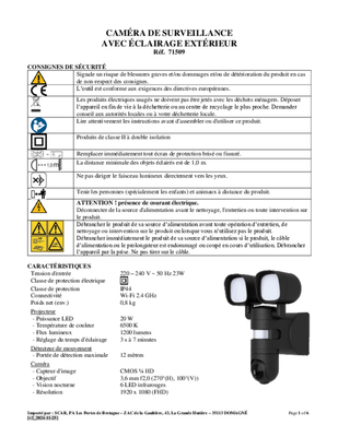 Equipement ferme, jardin - Surveillance - Caméra de surveillance avec éclairage extérieur