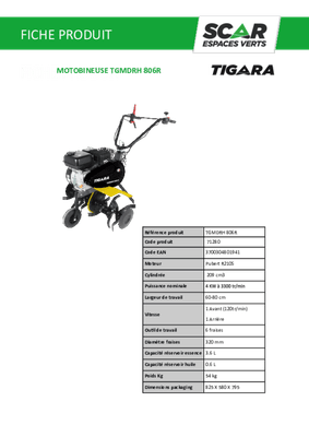 Terre - Motobineuses - Motobineuse TG MDRH 806R