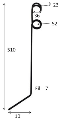 Pièces ébouseuses et étrilles - Pièces étrilles - Dent de herse étrille adaptable 7 mm
